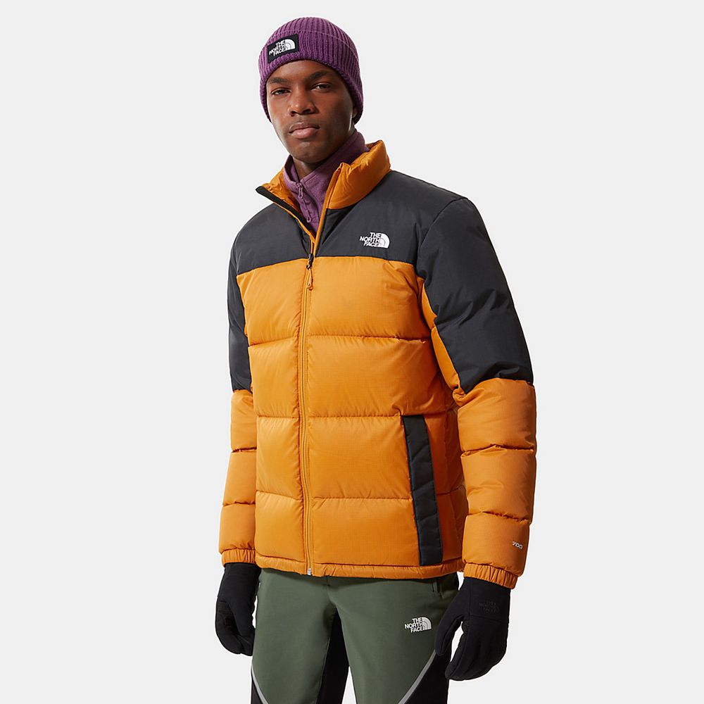 The North Face Winter Jacket Mens Australia - The North Face Diablo Yellow / Black Hiking (DWJ-86425